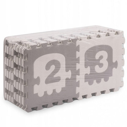 Salteluta de joaca 180 x 180 cm cu litere si cifre Ricokids 7488 - Trenulet Gri