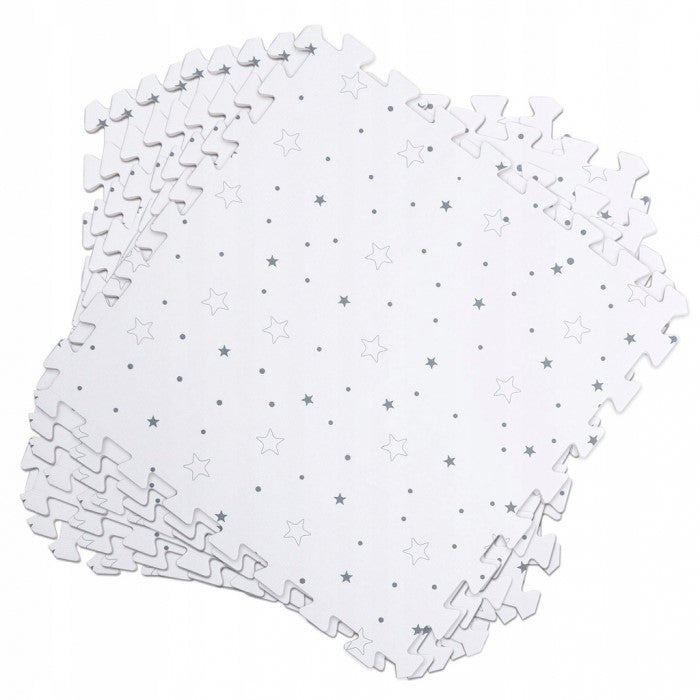 Salteluta de joaca 150 x 150 cm Ricokids 7496 - Gri cu stelute