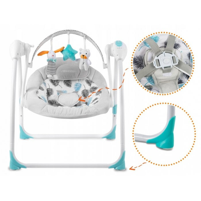 Leagan electric cu muzica Ricokids 7326 - Turcoaz