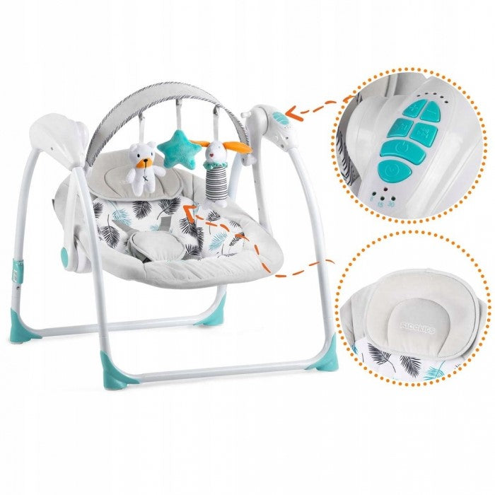 Leagan electric cu muzica Ricokids 7326 - Turcoaz