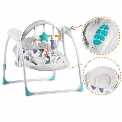 Leagan electric cu muzica Ricokids 7326 - Turcoaz