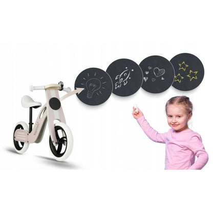 Bicicleta fara pedale din lemn cu roti din spuma EVA Ricokids Veltino RC-619 - Roz deschis