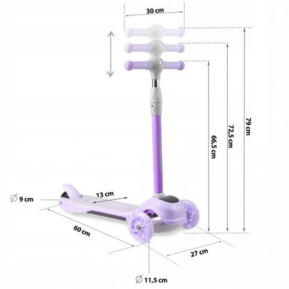 Trotineta cu roti cu LED Ricokids Piko - Violet