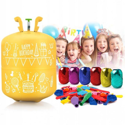 Cilindru cu heliu 0.42 m3 cu 50 de baloane si 60m panglica Ricokids 799100 