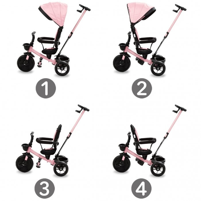 Tricicleta cu sezut rotativ si roti cu spuma EVA Kidwell Axel - Roz