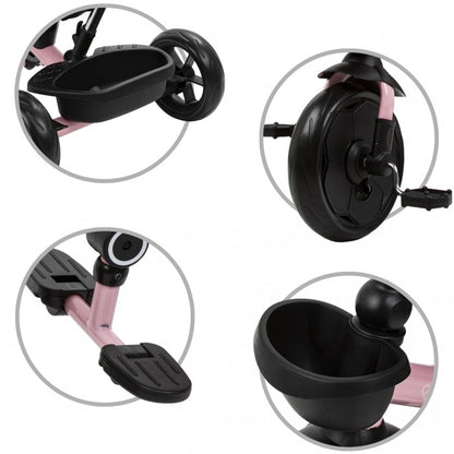 Tricicleta cu sezut rotativ si roti cu spuma EVA Kidwell Axel - Roz