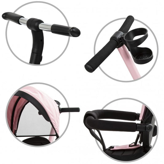 Tricicleta cu sezut rotativ si roti cu spuma EVA Kidwell Axel - Roz