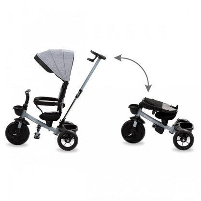 Tricicleta cu sezut rotativ si roti cu spuma EVA Kidwell Axel - Gri