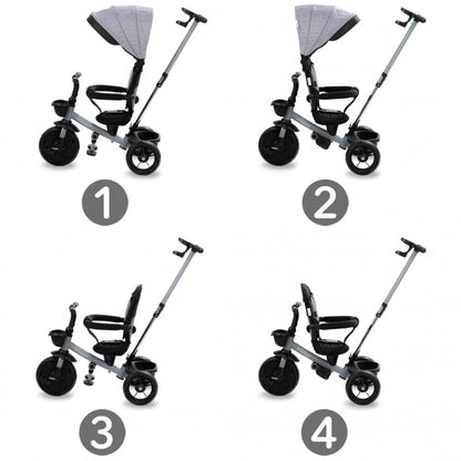 Tricicleta cu sezut rotativ si roti cu spuma EVA Kidwell Axel - Gri