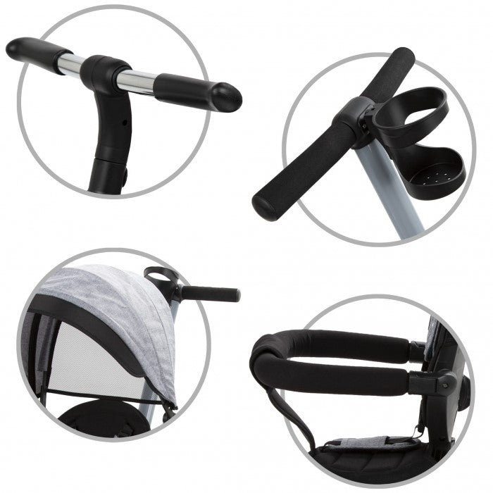 Tricicleta cu sezut rotativ si roti cu spuma EVA Kidwell Axel - Gri