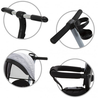 Tricicleta cu sezut rotativ si roti cu spuma EVA Kidwell Axel - Gri