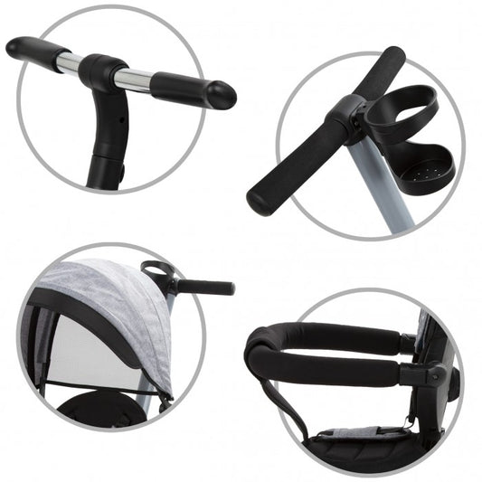 Tricicleta cu sezut rotativ si roti cu spuma EVA Kidwell Axel - Gri