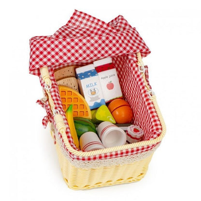 Cosulet din lemn XXL cu accesorii pentru picnic Ecotoys HM015250