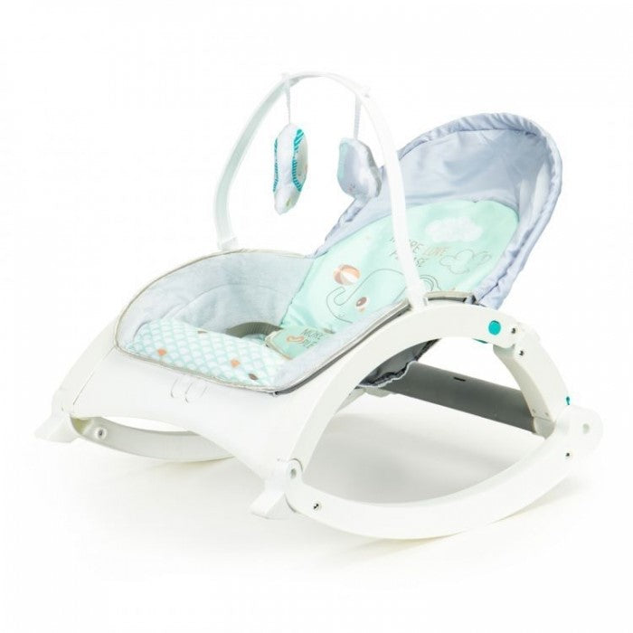 Fotoliu Balansoar 3 In 1 Cu Vibratii Si Tava Ecotoys 27231 - Elefant