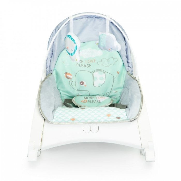 Fotoliu Balansoar 3 In 1 Cu Vibratii Si Tava Ecotoys 27231 - Elefant