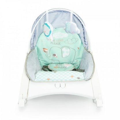 Fotoliu Balansoar 3 In 1 Cu Vibratii Si Tava Ecotoys 27231 - Elefant