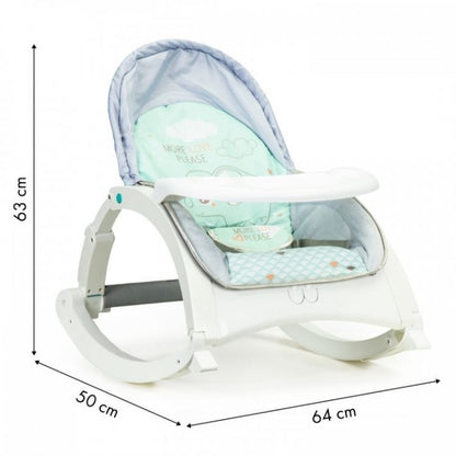 Fotoliu Balansoar 3 In 1 Cu Vibratii Si Tava Ecotoys 27231 - Elefant