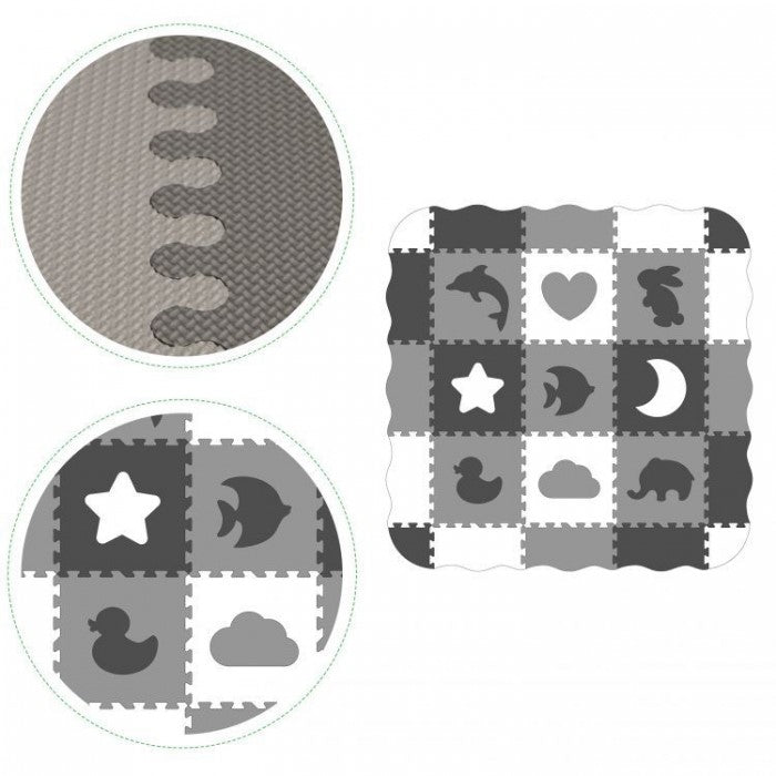 Salteluta de joaca cu pereti, 25 elemente ECOEVA007 - Gri