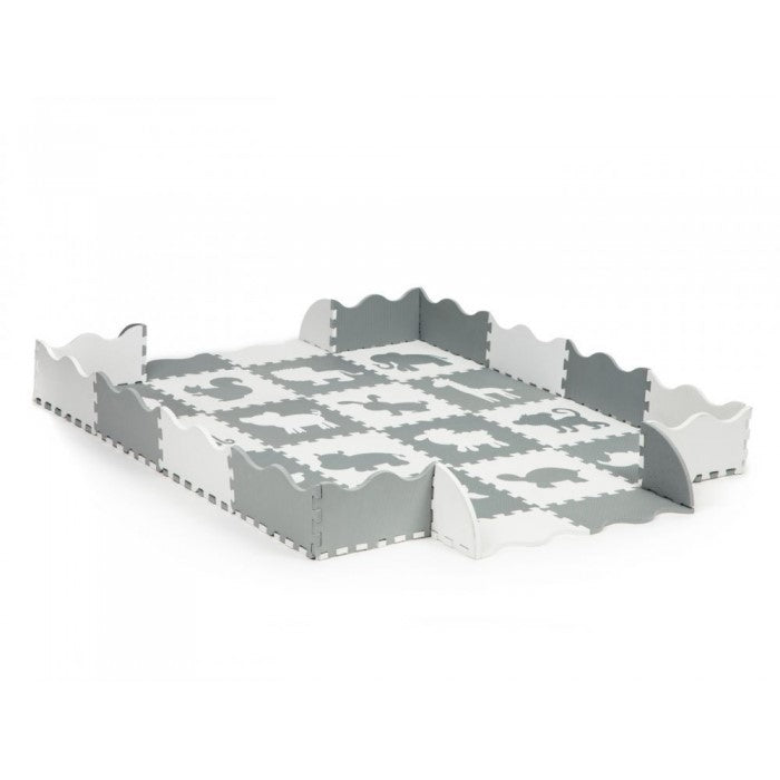 Salteluta de joaca cu animale si cu pereti, 36 elemente ECOEVA001 - Gri