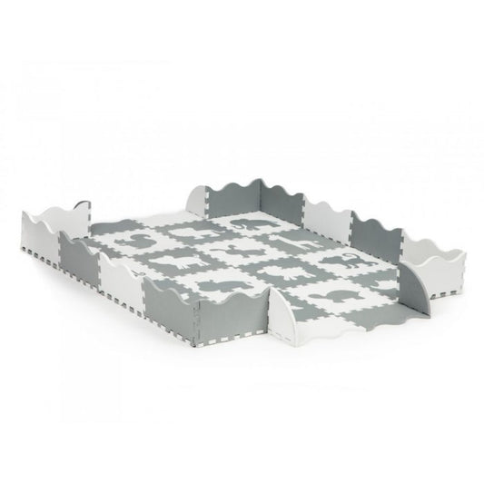 Salteluta de joaca cu animale si cu pereti, 36 elemente ECOEVA001 - Gri