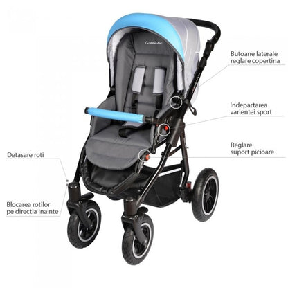 Carucior VESSANTI Crooner 3 in 1 - Blue/Gray