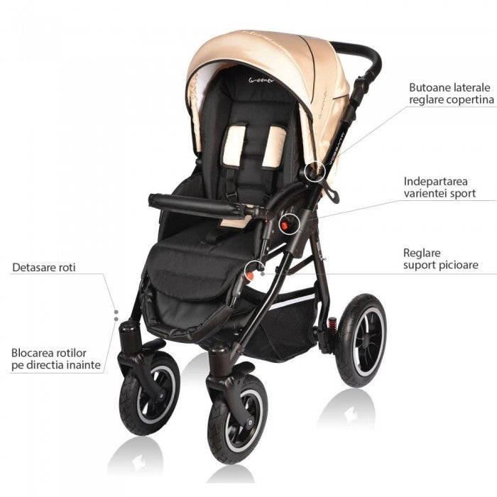 Carucior VESSANTI Crooner 3 in 1 - Cream