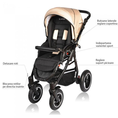 Carucior VESSANTI Crooner 3 in 1 - Cream