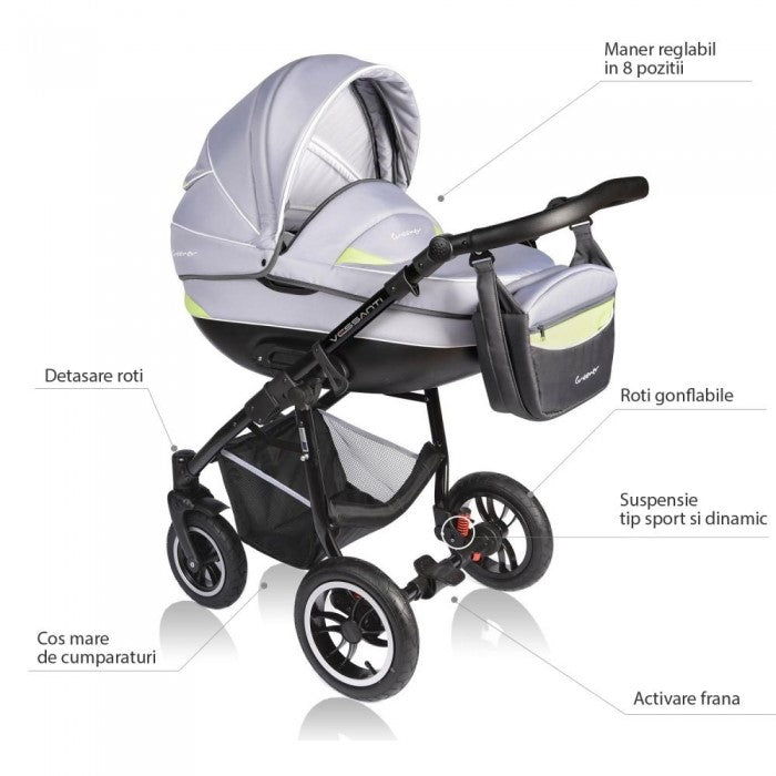 Carucior VESSANTI Crooner 3 in 1 - Green/Gray