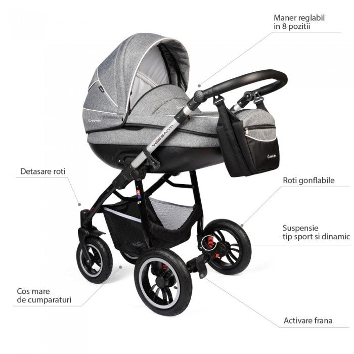 Carucior VESSANTI Crooner Prestige 2 in 1 - Gray