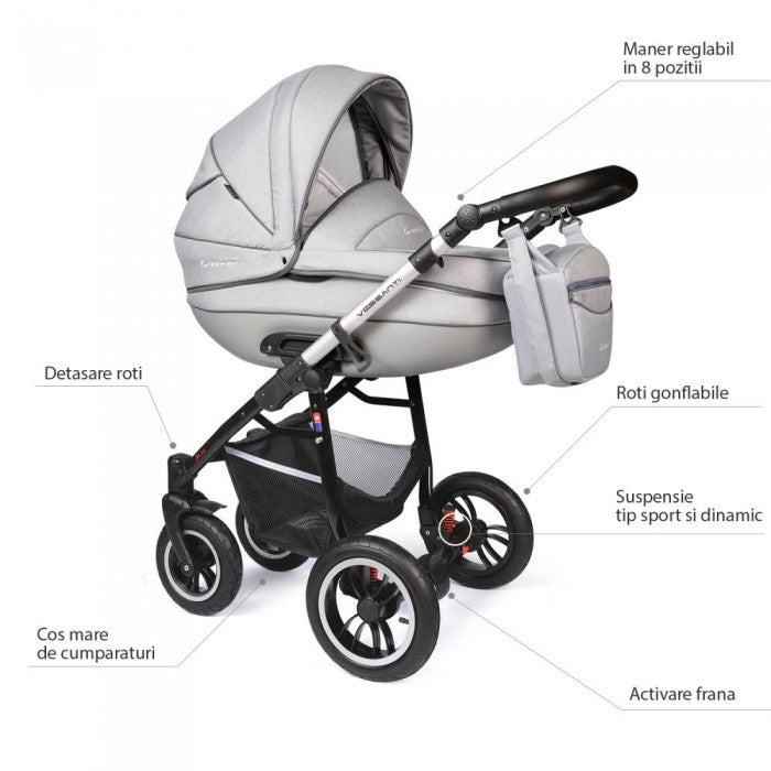 Carucior VESSANTI Crooner Prestige 2 in 1 - Light Gray