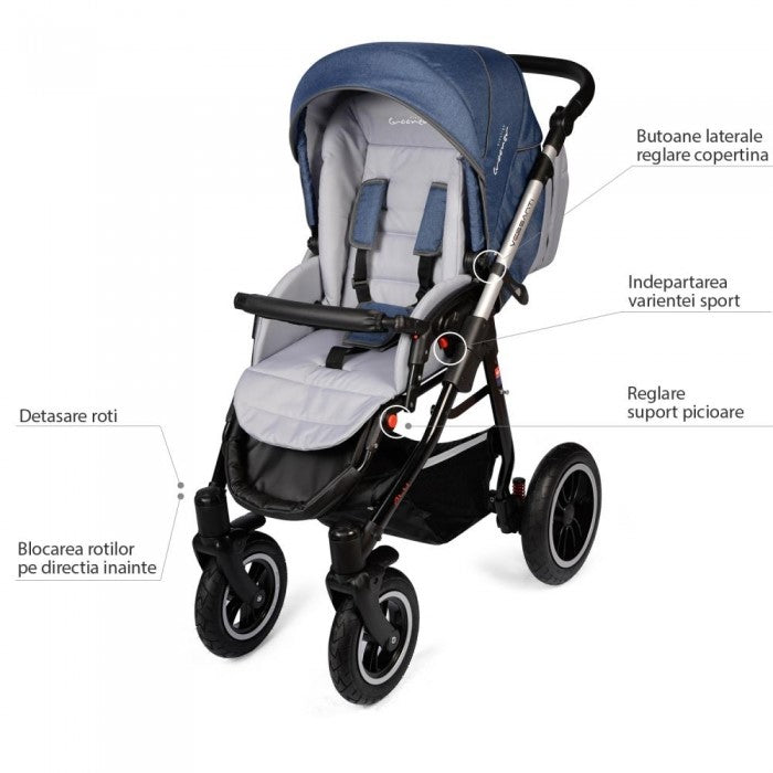 Carucior VESSANTI Crooner Prestige 3 in 1 - Blue