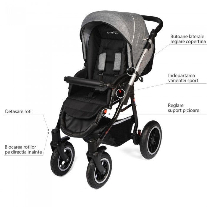 Carucior VESSANTI Crooner Prestige 3 in 1 - Gray