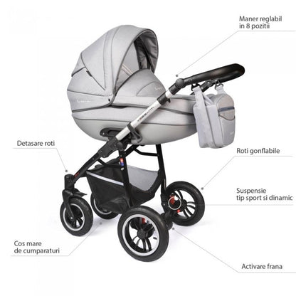 Carucior VESSANTI Crooner Prestige 3 in 1 - Light Gray