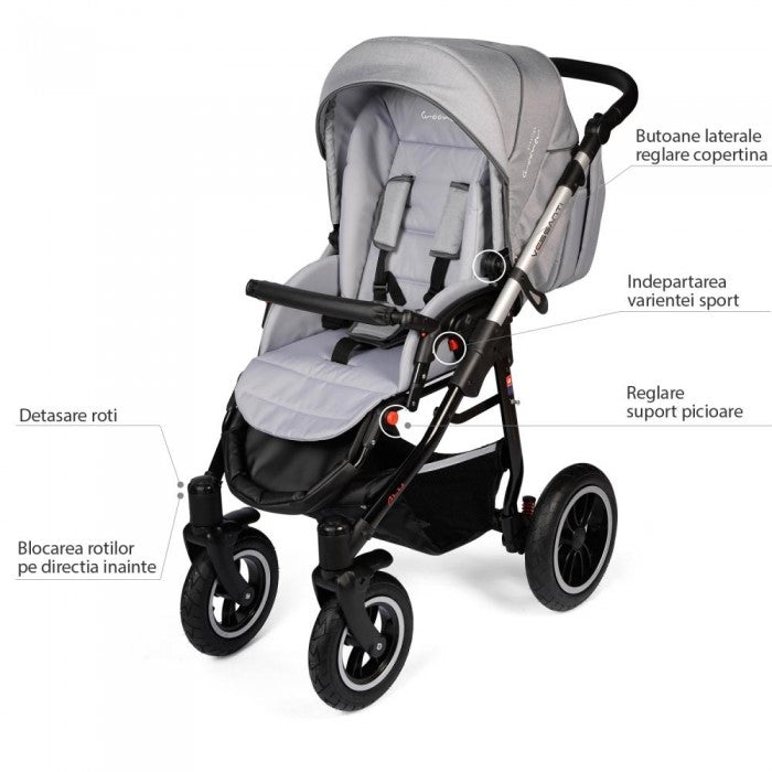 Carucior VESSANTI Crooner Prestige 3 in 1 - Light Gray