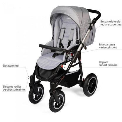 Carucior VESSANTI Crooner Prestige 3 in 1 - Light Gray