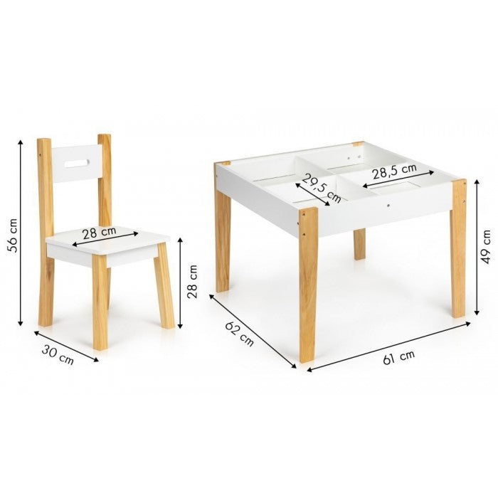 Set de masa cu doua scaune pentru copii Ecotoys OTI43