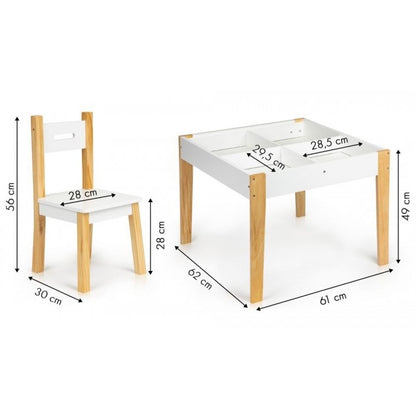 Set de masa cu doua scaune pentru copii Ecotoys OTI43