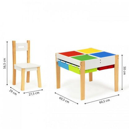 Set de masa cu doua scaune pentru copii Ecotoys XKF002
