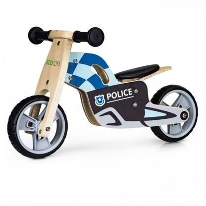 Bicicleta de echilibru din lemn cu roti EVA Ecotoys LC-V1330 - Politie