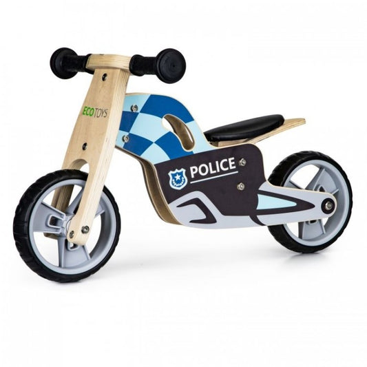 Bicicleta de echilibru din lemn cu roti EVA Ecotoys LC-V1330 - Politie