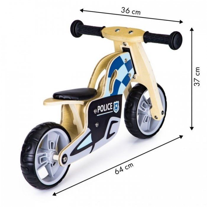 Bicicleta de echilibru din lemn cu roti EVA Ecotoys LC-V1330 - Politie