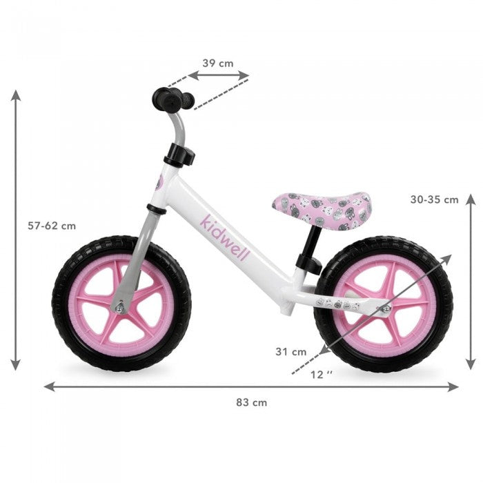 Bicicleta fara pedale Kidwell Rebel White Bunny