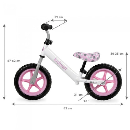 Bicicleta fara pedale Kidwell Rebel White Bunny