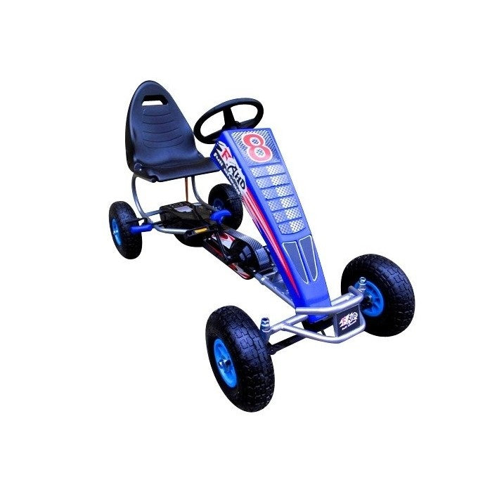Kart cu pedale Gokart, 4-10 ani, roti gonflabile, G5 R-Sport - Albastru