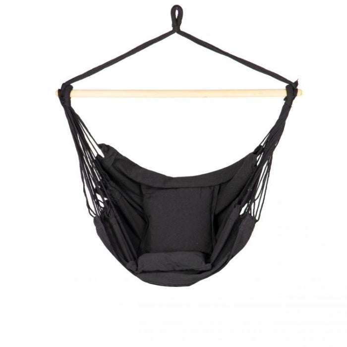 Scaun brazilian, tip hamac, cu 2 perne ModernHome GW-917 - Negru