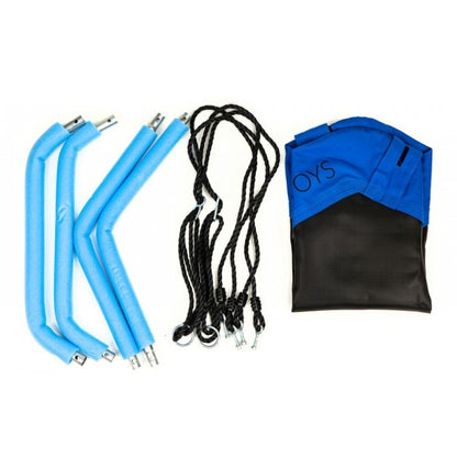 Leagan pentru copii hexagonal, tip cuib de barza, suspendat, Ecotoys MIR6023 - Albastru