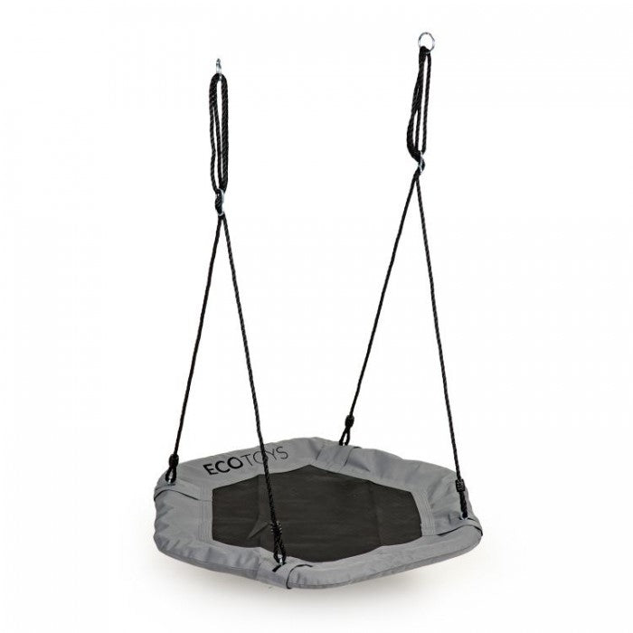 Leagan pentru copii hexagonal, tip cuib de barza, suspendat, Ecotoys MIR6023 - Gri
