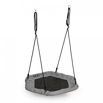 Leagan pentru copii hexagonal, tip cuib de barza, suspendat, Ecotoys MIR6023 - Gri