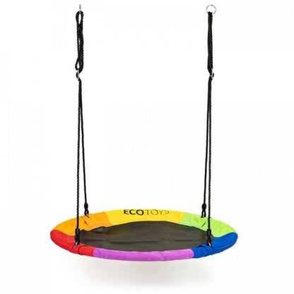Leagan pentru copii rotund, tip cuib de barza, suspendat, 100 cm, Ecotoys MIR6001 - Multicolor