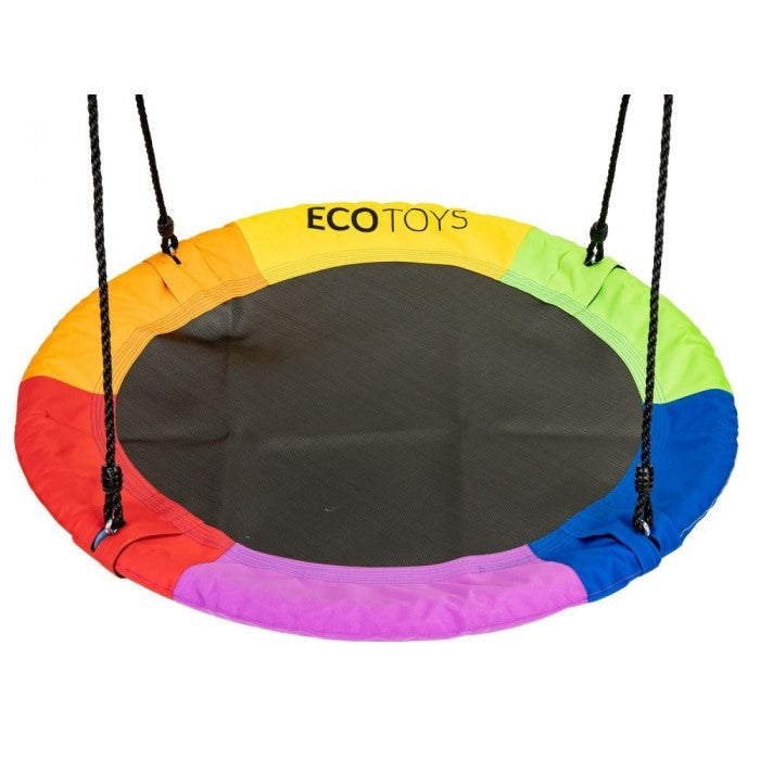 Leagan pentru copii rotund, tip cuib de barza, suspendat, 100 cm, Ecotoys MIR6001 - Multicolor